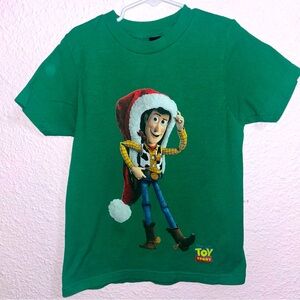 Disney Pixar Woody Green Christmas tee shirt
